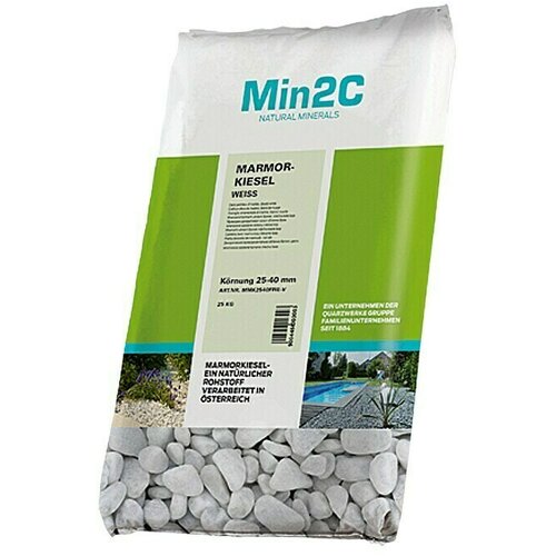 Min2C ukrasni kamenčići (bijele boje, granulacija: 25 mm - 40 mm, 25 kg) Cijene
