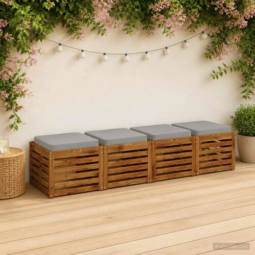  Jastučići za sjedalo od 4 dijela VUGHT 4 pcs 100% poliester - Siva (poliester) 50 x 50 cm 4 Cijene