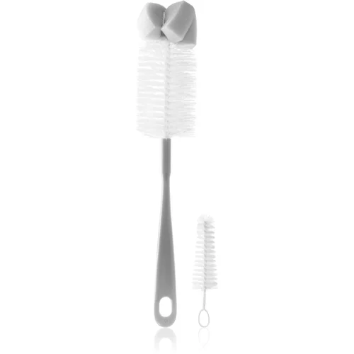 BabyOno Take Care Brush for Bottles and Teats with Mini Brush & Sponge Tip četka za čišćenje Grey 2 kom