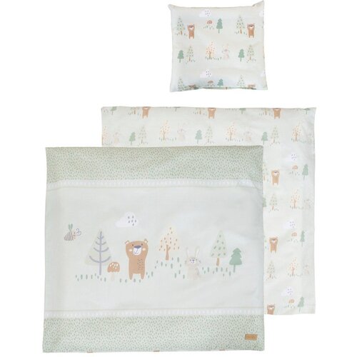 Roba Svetlo zelena bombažna otroška posteljnina za otroško posteljico 80x80 cm Woodland Buddies – Cene