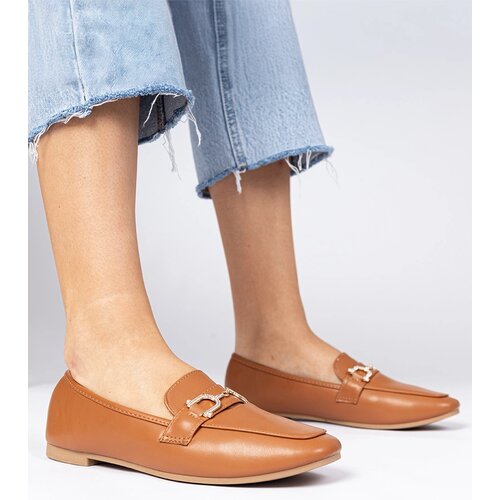 Gemre Brown elegant loafers with rhinestones Banzao Cene