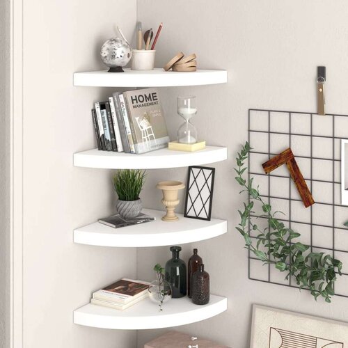 VidaXL Kotne police 4 kosi bele 35x35x3,8 cm MDF Slike