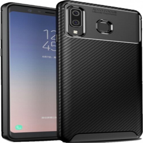 Huawei P Smart 2021 Futrola Carbon Fiber Silicone Black Slike