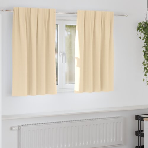 vidaXL Zavese z zavesami 2 pcs krema 140 x 140 cm Poliester Cene