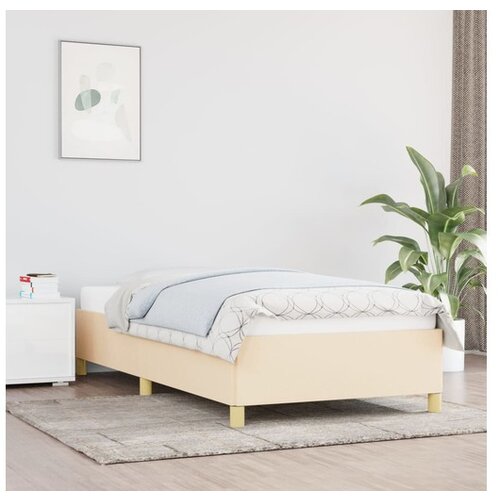  Posteljni okvir krem 100x200 cm blago Cene