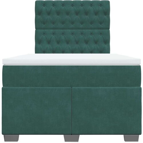VidaXL Krevet box spring s madracem tamnozeleni 120x190 cm bar&amp;scaron;unasti Slike