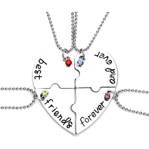 INF Puzzle ogrlica s srcem "Best Friends for Ever and Ever" 4 kosi Cinkova zlitina, (21237798) Cene