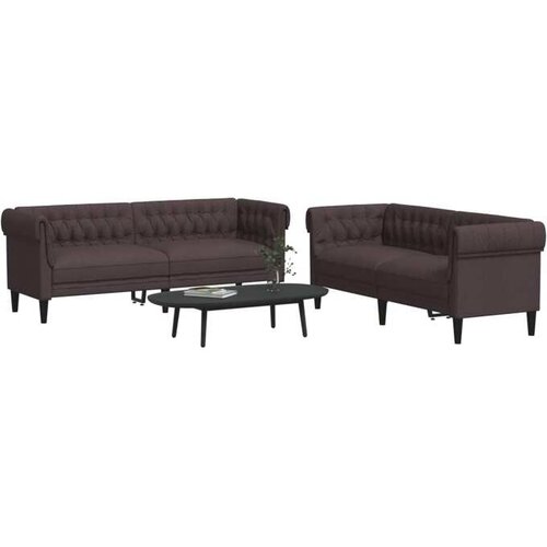 VidaXL 2-dijelni set sofa tamnosmeđi od tkanine Slike