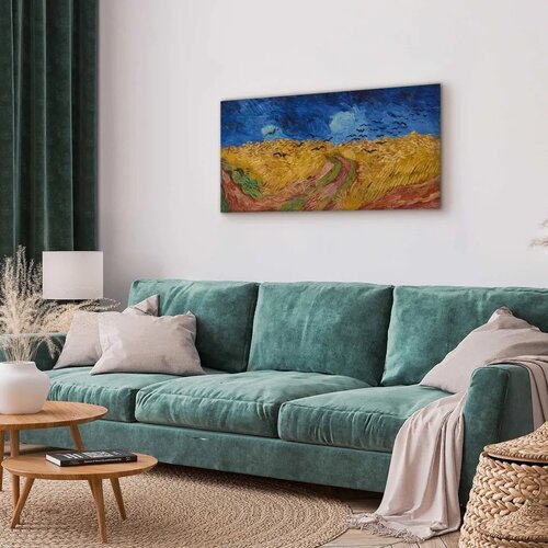  Slika - Vincent van Gogh &amp;ndash; Wheatfield With Crows 60x30 Premium Print Slike