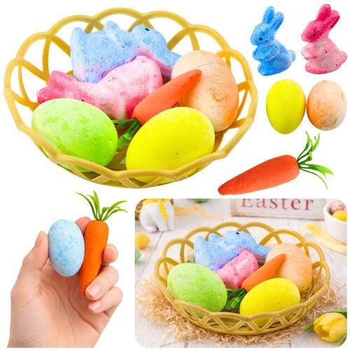  Easter Decorations In Basket Bunnies Eggs Carrot 6pcs Cijene