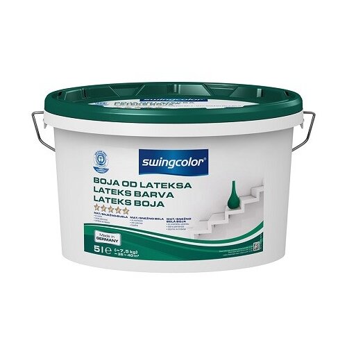SWINGCOLOR Notranja lateks barva SNEŽNO BELA (barva: mat bela, 5 l) Cene