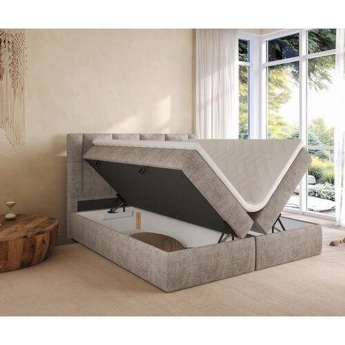 Boxxx POSTELJA Z VZMETNICO 140 cm x 200 cm , tekstil rjavosiva Slike