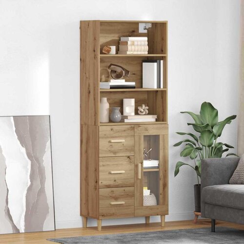 vidaXL Visok predalnik s predalom Umetni hrast 69,5 x 32,5 x 180 cm Cene