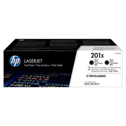 HP Toner CF400XD / 201X (črna), dvojno pakiranje, original Slike