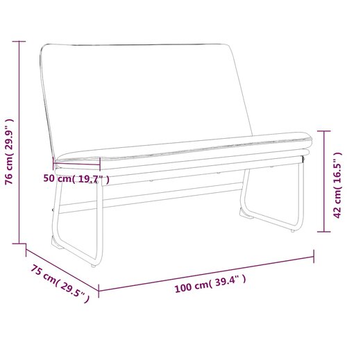 Klupa crna 100 x 75 x 76 cm od tkanine Slike