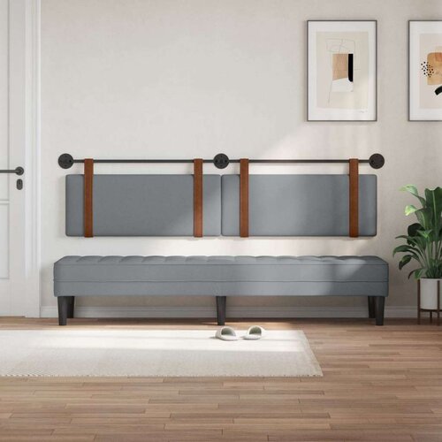  Držeće uzglavlje Zidne Svijetlo siva 210 x 55 x 5 cm Antikni PU - Svjetlosiva 200 cm bez LED Slike