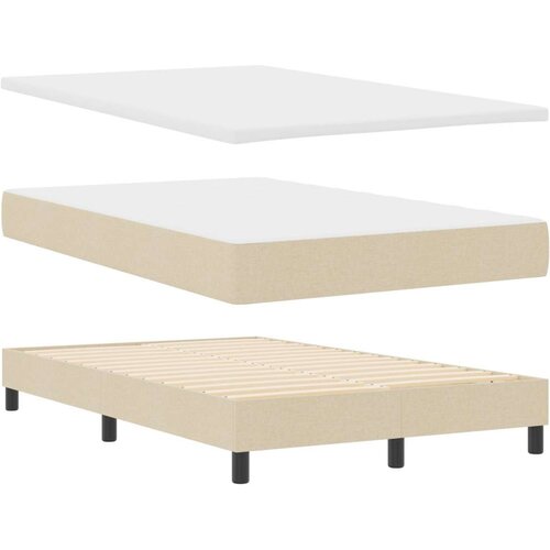  Krevet s uzglavljem s madracem bež 120x200 cm tkanina Slike