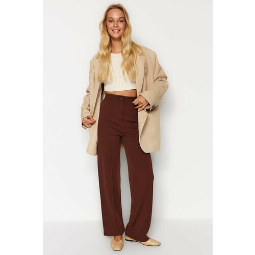 Trendyol Pants - Brown - Straight Cene