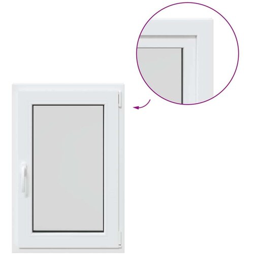  Prozor za podrum RISOR Bijeli 60 x 100 cm PVC i staklo - Bijeli 60 x 100 cm (trostruki sloj) Naginjanje i okretanje desno Slike