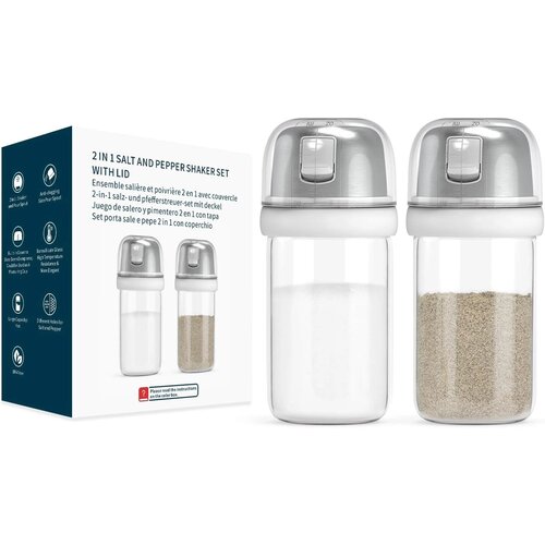 KITCHENDAO 120 ml stekleni dozirnik za sol in poper Slike