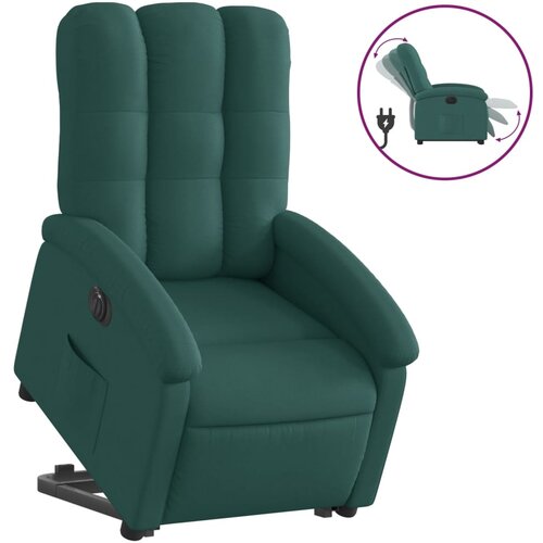 Maison Chic Električni naslanjač - Relax naslanjač s funkcijo vstajanja temno zeleno blago, (22062193) Cene