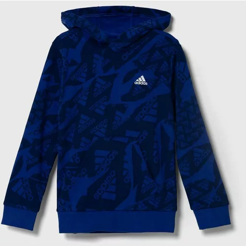 Adidas Otroški pulover mornarsko modra barva, s kapuco