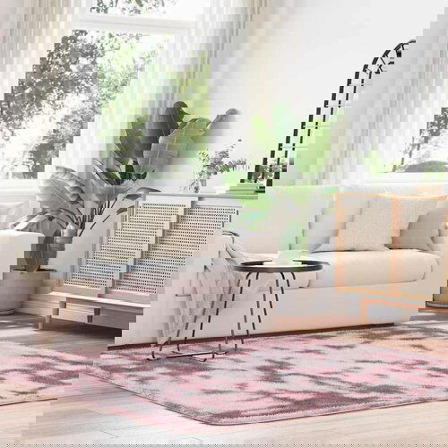 vidaXL Košata preproga prašna roza 200x200 cm poliester Cene