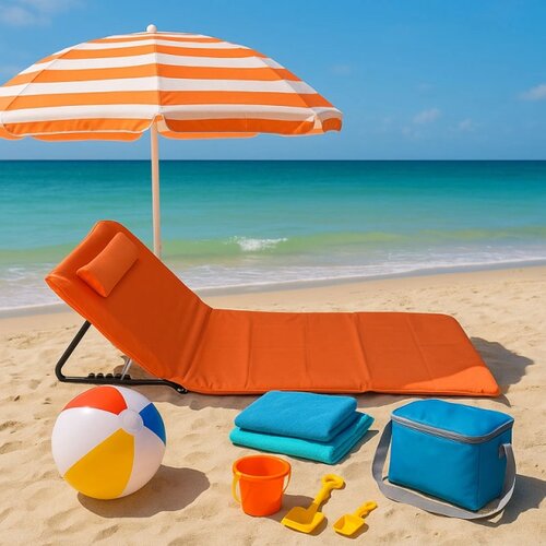  Ležaljka sklopiva za plažu 140x39cm narandžasta LP-722000N Slike