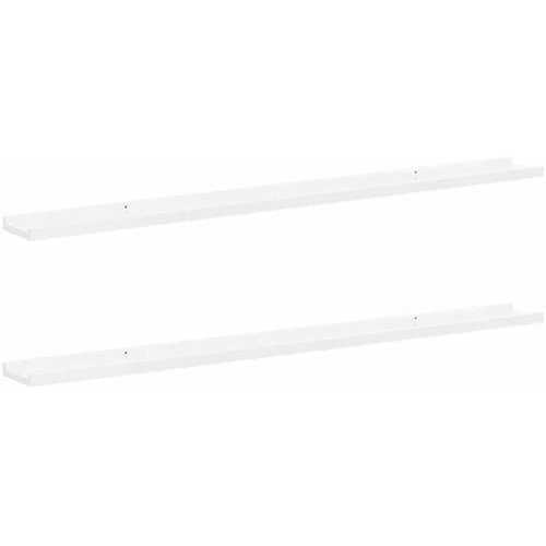  Zidne police 2 kom visoki sjaj bijele 115 x 9 x 3 cm Slike