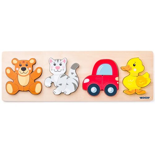 Woodyland Drvena puzzle slagalica za bebe, 4 komada - Cene