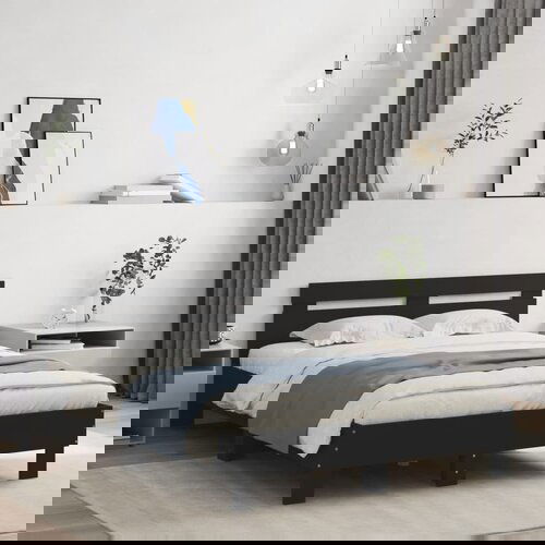 vidaXL Okvir kreveta s uzglavljem i LED crni 120 x 200 cm Cijene