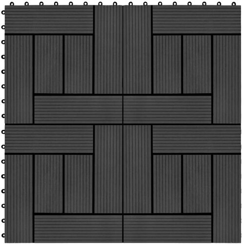 vidaXL Talne plošče 11 kosov WPC 30x30 cm 1 m² črne, (21143907) Cene