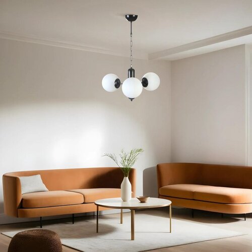 Opviq bankok 3 Lü siyah beyaz Camlı avize blackwhite chandelier Slike