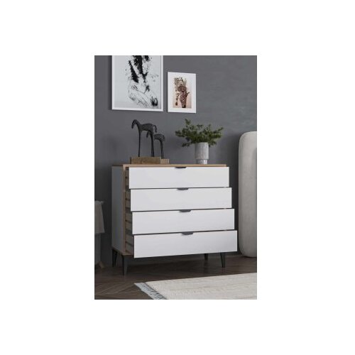 Hanah home Komoda s ladicama Arden 4, 90 x 88 x 40 cm, Bijela Slike