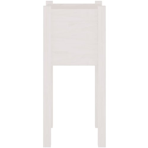  Vrtne sadilice 2 kom bijele 31 x 31 x 70 cm od masivne borovine Slike