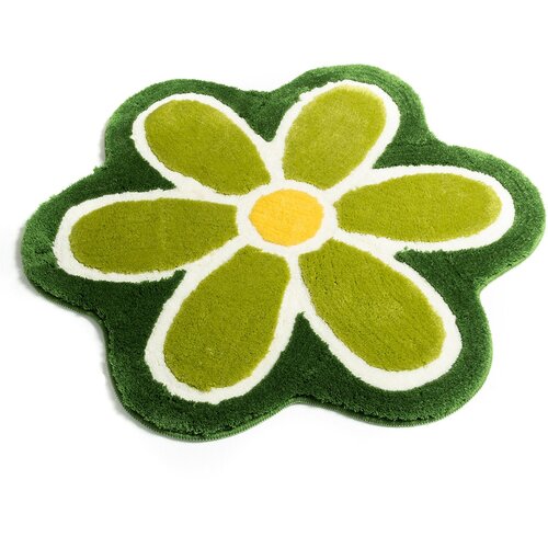 Aberto Design Zelena kopalni&amp;scaron;ka preproga &amp;oslash; 90 cm Flower &amp;ndash; Slike