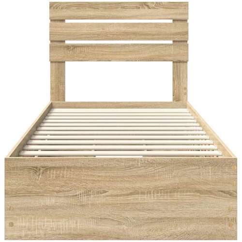  Krevetna konstrukcija s ladicama Sonoma hrast 100 x 200 cm Smeđa 206 x 102 x 100 cm Slike
