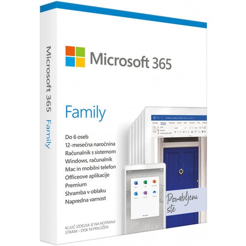 Microsoft 365 Family Mac/Win - slovenski - 1 letna naročnina 6GQ-01949 Cene