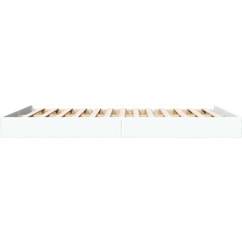 VidaXL Posteljni okvir bel 150x200 cm inženirski les Slike