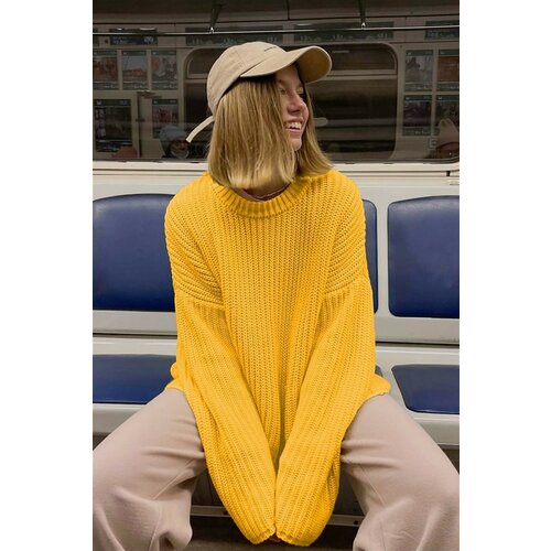 Madmext Sweater - Yellow - Oversize Slike