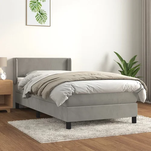 Box spring krevet s madracem svjetlosivi 80 x 200 cm baršunasti