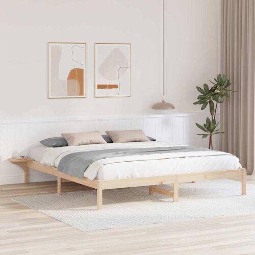 VidaXL Krevet s okvirima i noćnim ormarićima Smeđa 180 x 200 cm Smeđa Slike