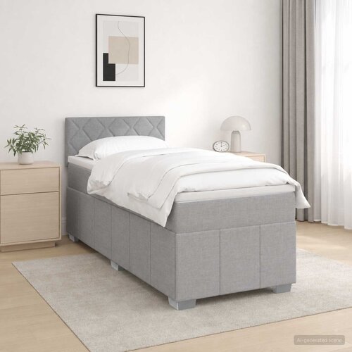  Boxspring krevet s madracem Svjetlosiva 80 x 200 cm Tkanina Cene