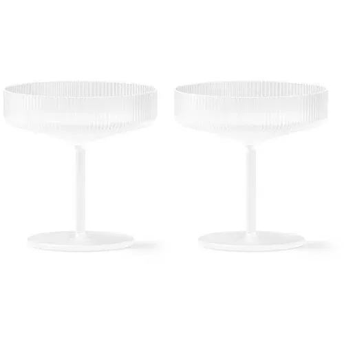 ferm LIVING Komplet kozarcev za šampanjec Ripple Champagne Saucers 150 ml 2-pack