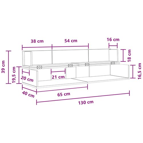 Studio radni stol Staro drvo 130 x 40 x 19,5 cm Slike