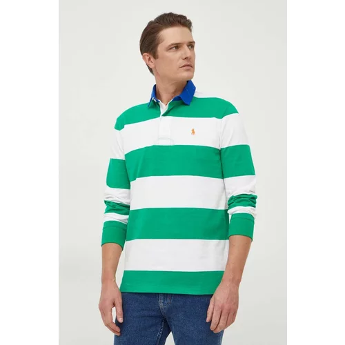 Polo Ralph Lauren Bombažna majica z dolgimi rokavi zelena barva