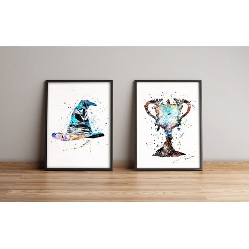 Wallity 2Pysct-014 Multicolor Decorative Framed MDF Painting (2 Pieces) Cene