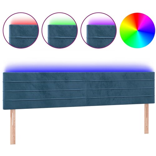 Maison Chic led posteljno vzglavje - vzglavna omarica - nočna omarica temno modro 200x5x78/88 cm žamet, (21707736) Slike