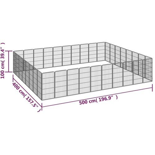 vidaXL Pasja ograda s 36 paneli črna 50x100 cm prašno barvano jeklo Cene