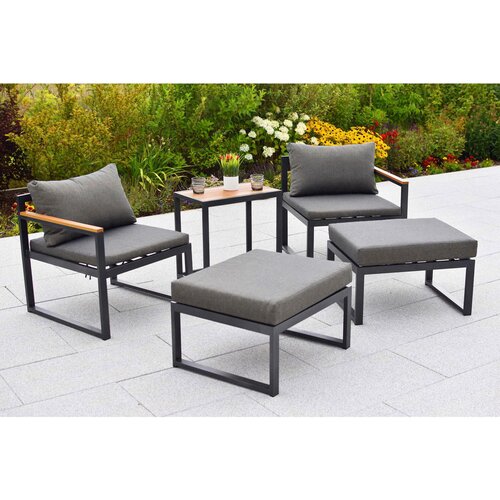 Gardenson VRTNI SET LINDOS aluminij barve grafita, siva, naravne barve Slike